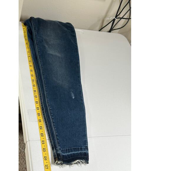 Spanx Jeans Womens Large Distressed Skinny Dark Wash Denim Stretch Shaping Slim - Picture 9 of 9